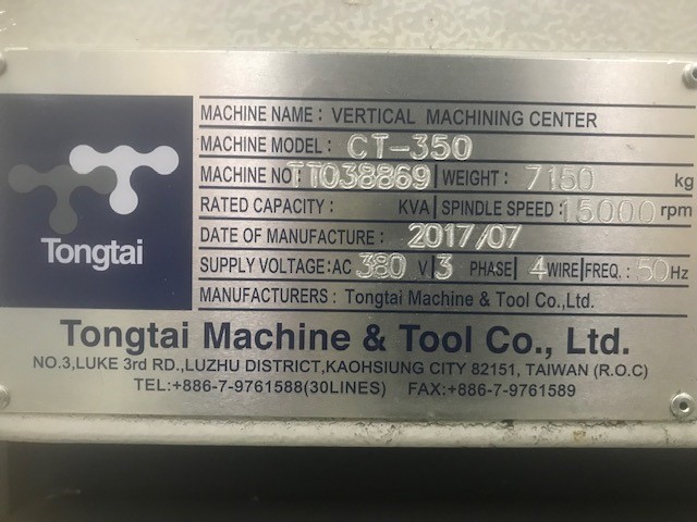 SOLD - 2017 tongtai CT-350 5-Axis Machining Centre - Image 9